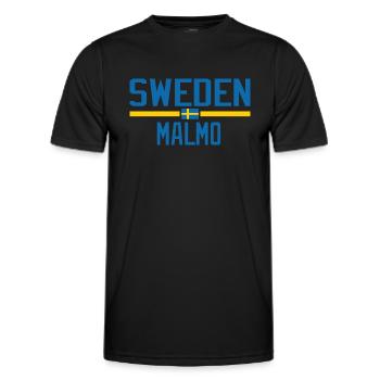 Schweden Malmö - Männer Funktions-T-Shirt - Schwarz - Vorne - AI Model Male 178 dark (178cm)