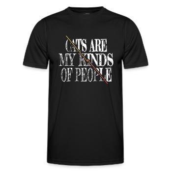 animal testing big cat cat owner happy nature - Men's Functional T-Shirt - black - Front - AI Model Male 178 dark (178cm)