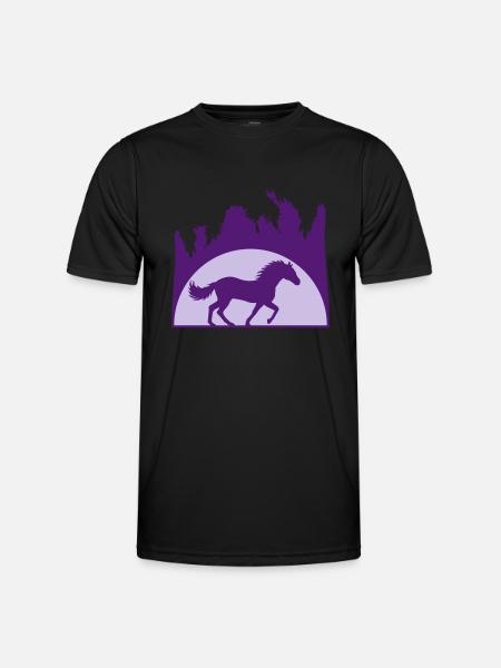 Sonne Strand Palmen Pferd - Männer Funktions-T-Shirt - Schwarz