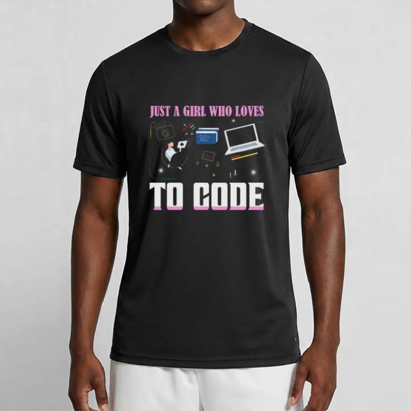 Just A Girl Who Loves To Code Coding Software Männer Funktions-T-Shirt