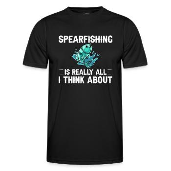 Pêche sous-marine Pêcheurs au harpon Pêcheurs au harpon - T-shirt sport Homme - noir - Devant - AI Model Male 178 dark (178cm)