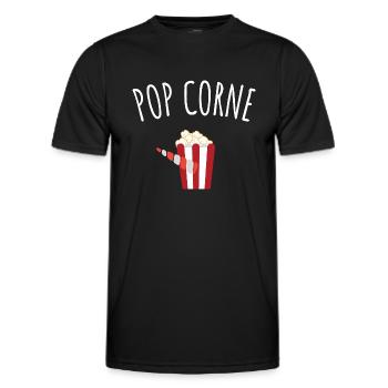 pop corne - T-shirt sport Homme - noir - Devant - AI Model Male 178 dark (178cm)