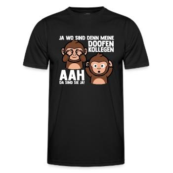 Doofe Kollegen Arbeitsplatz Rente Abschied Arbeits - Männer Funktions-T-Shirt - Schwarz - Vorne - AI Model Male 178 dark (178cm)