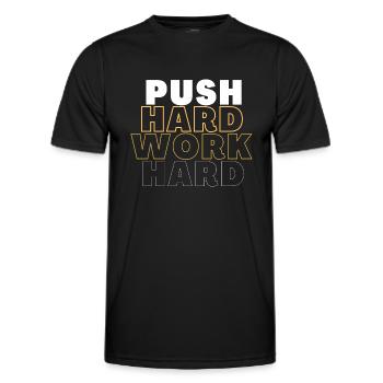 push hard work hard musculation fitness - T-shirt sport Homme - noir - Devant - AI Model Male 178 dark (178cm)