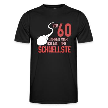 60. Geburtstag - schnellster im Verkehr - Männer Funktions-T-Shirt - Schwarz - Vorne - AI Model Male 178 dark (178cm)