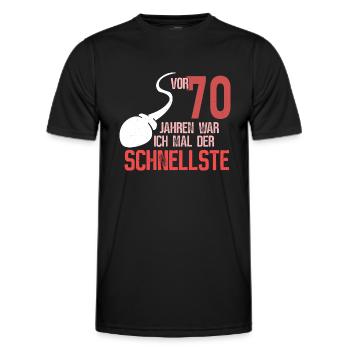70. Geburtstag - schnellster im Verkehr - Männer Funktions-T-Shirt - Schwarz - Vorne - AI Model Male 178 dark (178cm)