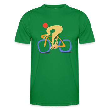fast roadbiker. contemporary abstract style cyclin - Men's Functional T-Shirt - kelly green - Front - AI Model Male 178 dark (178cm)