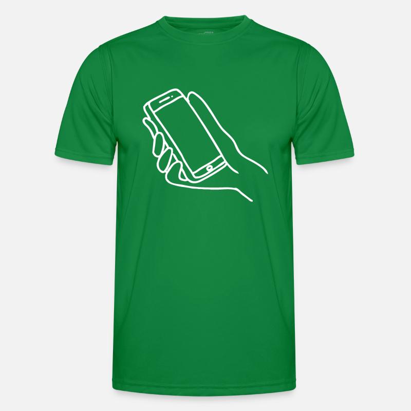 Main de smartphone T-shirt sport Homme