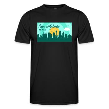 San Antonio Texas Skyline Design pour Proud San - T-shirt sport Homme - noir - Devant - AI Model Male 178 dark (178cm)