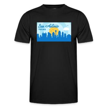 San Antonio Texas Skyline Design pour Proud San - T-shirt sport Homme - noir - Devant - AI Model Male 178 dark (178cm)