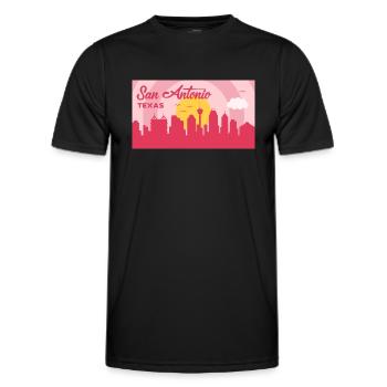 San Antonio Texas Skyline Design für stolze San - Männer Funktions-T-Shirt - Schwarz - Vorne - AI Model Male 178 dark (178cm)