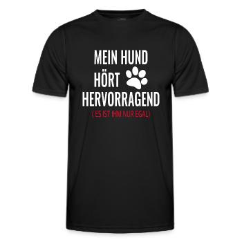 Hund Lustiger Spruch für Hundeliebhaber - Männer Funktions-T-Shirt - Schwarz - Vorne - AI Model Male 178 dark (178cm)