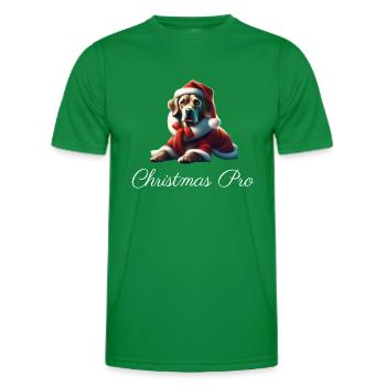 Christmas Pro Santa Dog - Men's Functional T-Shirt - kelly green - Front - AI Model Male 178 dark (178cm)
