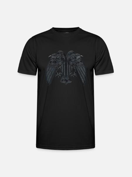 Hugin Munin - Männer Funktions-T-Shirt - Schwarz