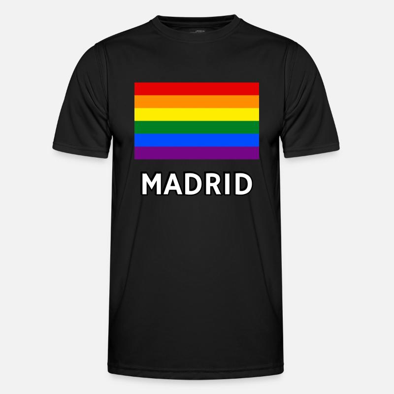 Pride Flagge Madrid Männer Funktions-T-Shirt
