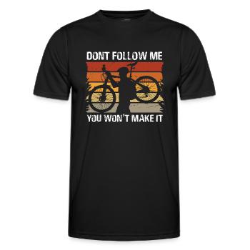 Bold Cyclist Silhouette Design - Männer Funktions-T-Shirt - Schwarz - Vorne - AI Model Male 178 dark (178cm)