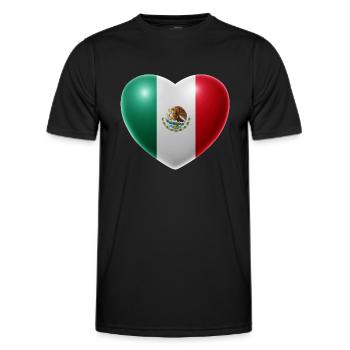 Coeur (Mexique / Mexico) - T-shirt sport Homme - noir - Devant - AI Model Male 178 dark (178cm)