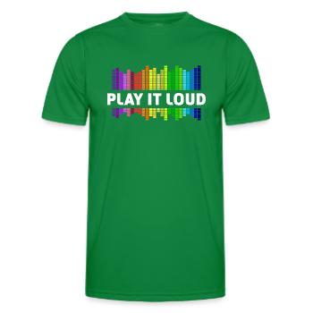 Play it loud Equalizer Musik Regenbogen bunt Disko - Männer Funktions-T-Shirt - Kelly Green - Vorne - AI Model Male 178 dark (178cm)