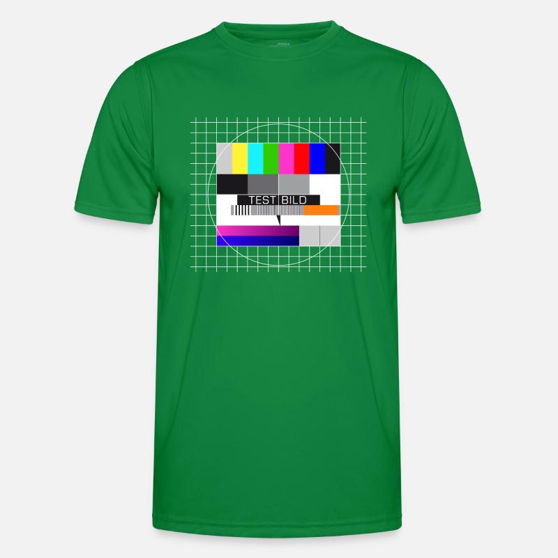 Testbild Fernsehen Bildschirm nostalgisch Display Männer Funktions-T-Shirt