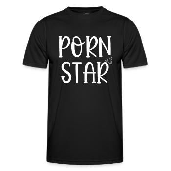 porn star - Men's Functional T-Shirt - black - Front - AI Model Male 178 dark (178cm)