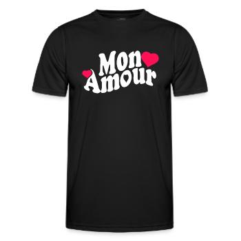 Mon amour, saint valentin, - T-shirt sport Homme - noir - Devant - AI Model Male 178 dark (178cm)