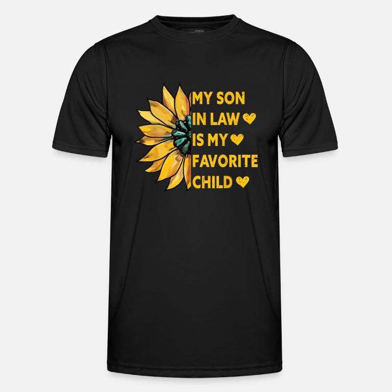 Min svigersøn er mit yndlingsbarn solsikke - Funktionsshirt til herrer - sort
