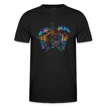 Colorful Ocean Animal Gift Hawaiian Turtle - Men's Functional T-Shirt - black - Front - AI Model Male 178 dark (178cm)