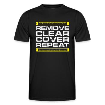 Supprimer la répétition du couvercle transparent - T-shirt sport Homme - noir - Devant - AI Model Male 178 dark (178cm)