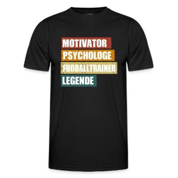 Lustiger Fußballtrainer Spruch für Fußball Coaches - Männer Funktions-T-Shirt - Schwarz - Vorne - AI Model Male 178 dark (178cm)