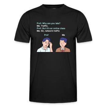 Retard dans le trafic réseau pour les jeunes fiers Pinoys - T-shirt sport Homme - noir - Devant - AI Model Male 178 dark (178cm)