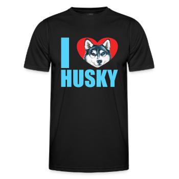 Husky Glitzer Hundehalter Hundehaare - Männer Funktions-T-Shirt - Schwarz - Vorne - AI Model Male 178 dark (178cm)