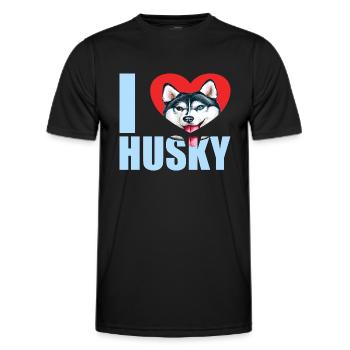 Husky Glitzer Hundehalter Hundehaare - Männer Funktions-T-Shirt - Schwarz - Vorne - AI Model Male 178 dark (178cm)