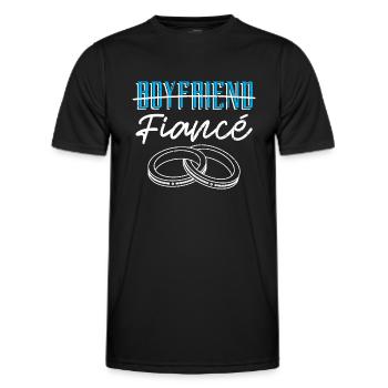 boyfriend, partner, fiancé, gift, engagement - Men's Functional T-Shirt - black - Front - AI Model Male 178 dark (178cm)