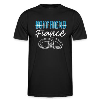 Fiancé, Partner, Boyfriend, Gift, Engagement - Men's Functional T-Shirt - black - Front - AI Model Male 178 dark (178cm)