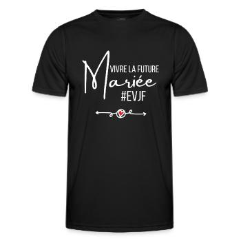 Vivre la future mariée - T-shirt sport Homme - noir - Devant - AI Model Male 178 dark (178cm)