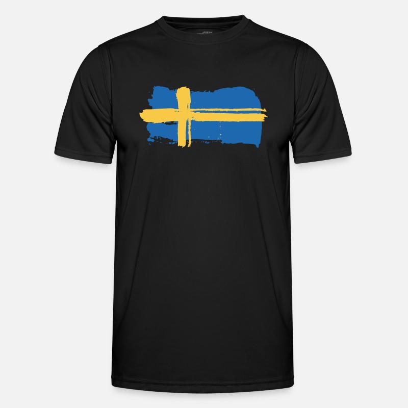Drapeau de la Suède Drapeau T-shirt sport Homme