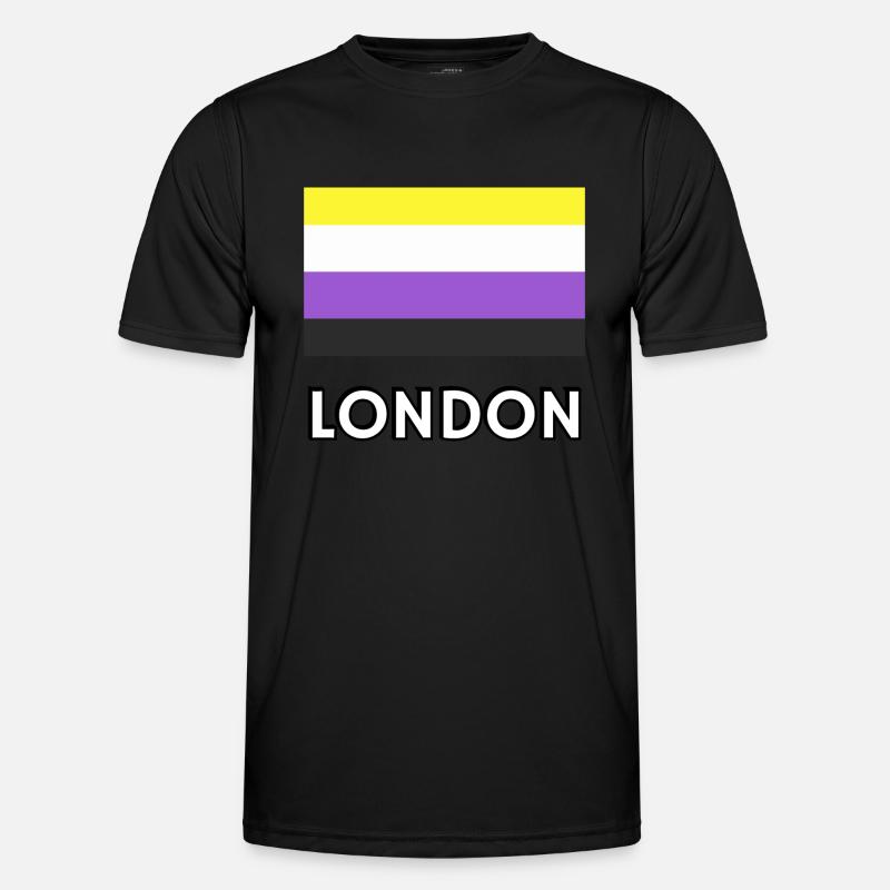 Non binary Pride Flag London - Men's Functional T-Shirt - black