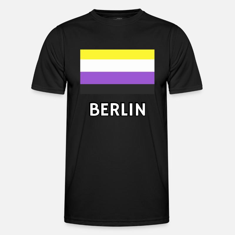 Non binary Pride Flag Berlin - Men's Functional T-Shirt - black