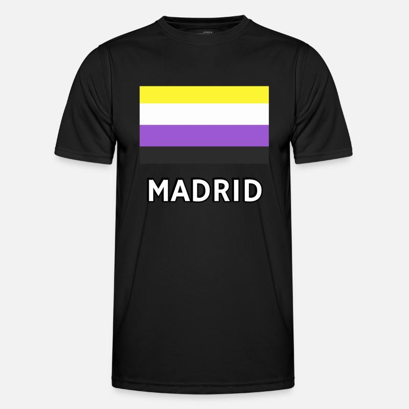 Non binary Pride Flag Madrid - Men's Functional T-Shirt - black