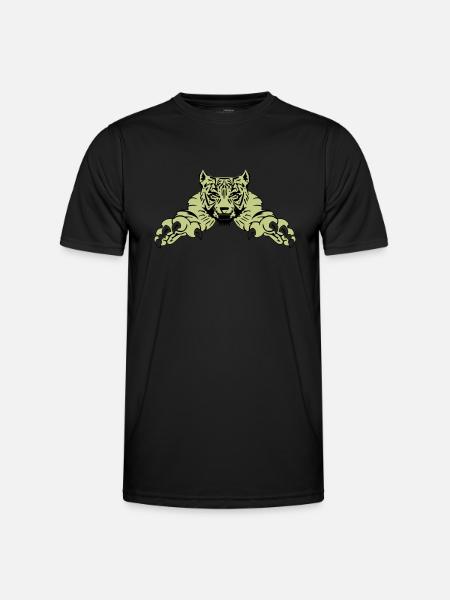 tiger attack - Männer Funktions-T-Shirt - Schwarz