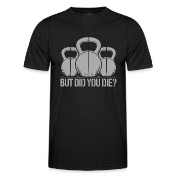 Motivation with humor for the gym - Men's Functional T-Shirt - black - Front - AI Model Male 178 dark (178cm)