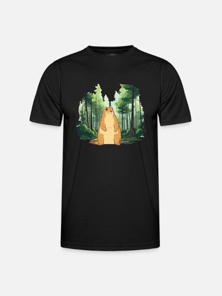 Strong groundhog nature landscape - Men's Functional T-Shirt - black