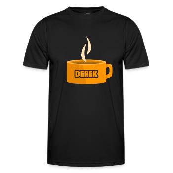Derek als Teetasse - Männer Funktions-T-Shirt - Schwarz - Vorne - AI Model Male 178 dark (178cm)