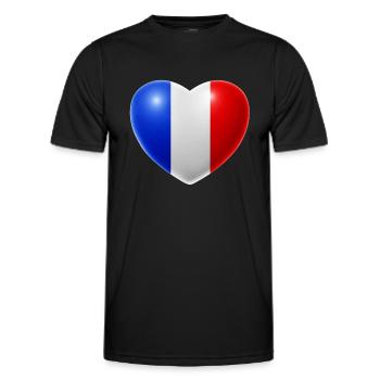Heart (France / France) - Men's Functional T-Shirt - black - Front - AI Model Male 178 dark (178cm)