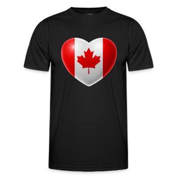 Heart (Canada / Canada) - Men's Functional T-Shirt - black - Front - AI Model Male 178 dark (178cm)