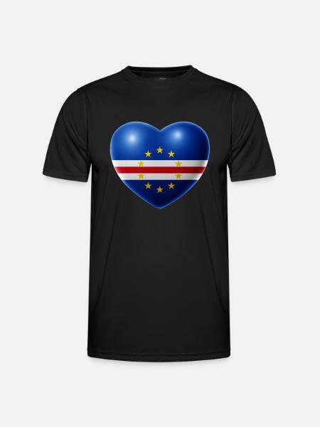 Heart (Cap-Vert / Cabo Verde) - T-shirt sport Homme - noir