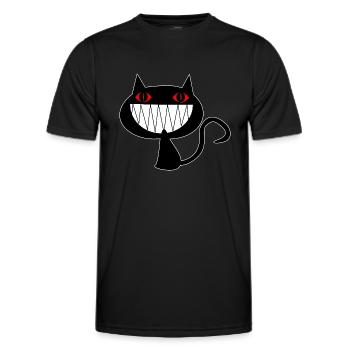 psycho cat - Männer Funktions-T-Shirt - Schwarz - Vorne - AI Model Male 178 dark (178cm)