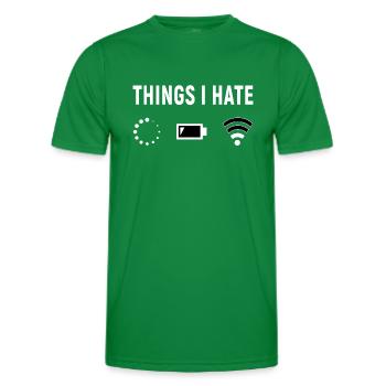Things I Hate - Programmer Computer Gamer - Men's Functional T-Shirt - kelly green - Front - AI Model Male 178 dark (178cm)