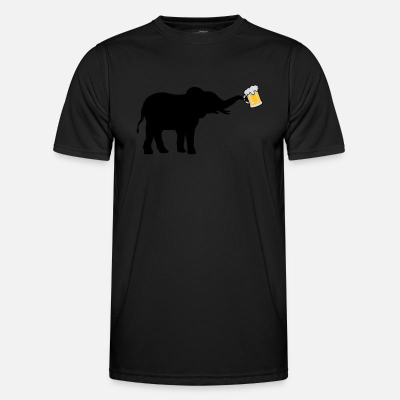 Bier Krug Elefant cool - Männer Funktions-T-Shirt - Schwarz