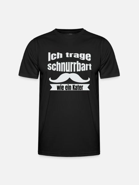 Ich trage schnurrbart Bart T-Shirt mit Schnurrbart - Männer Funktions-T-Shirt - Schwarz